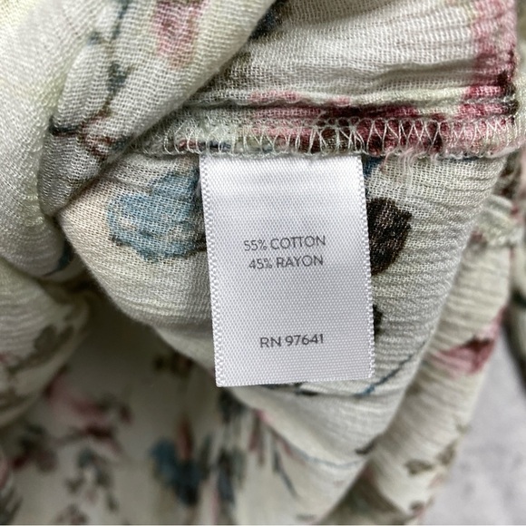 J. Jill Floral Popover Tunic Top Size M Tall Lightweight - Picture 7 of 8